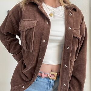 Forever 21 Brown Corduroy Utility Jacket